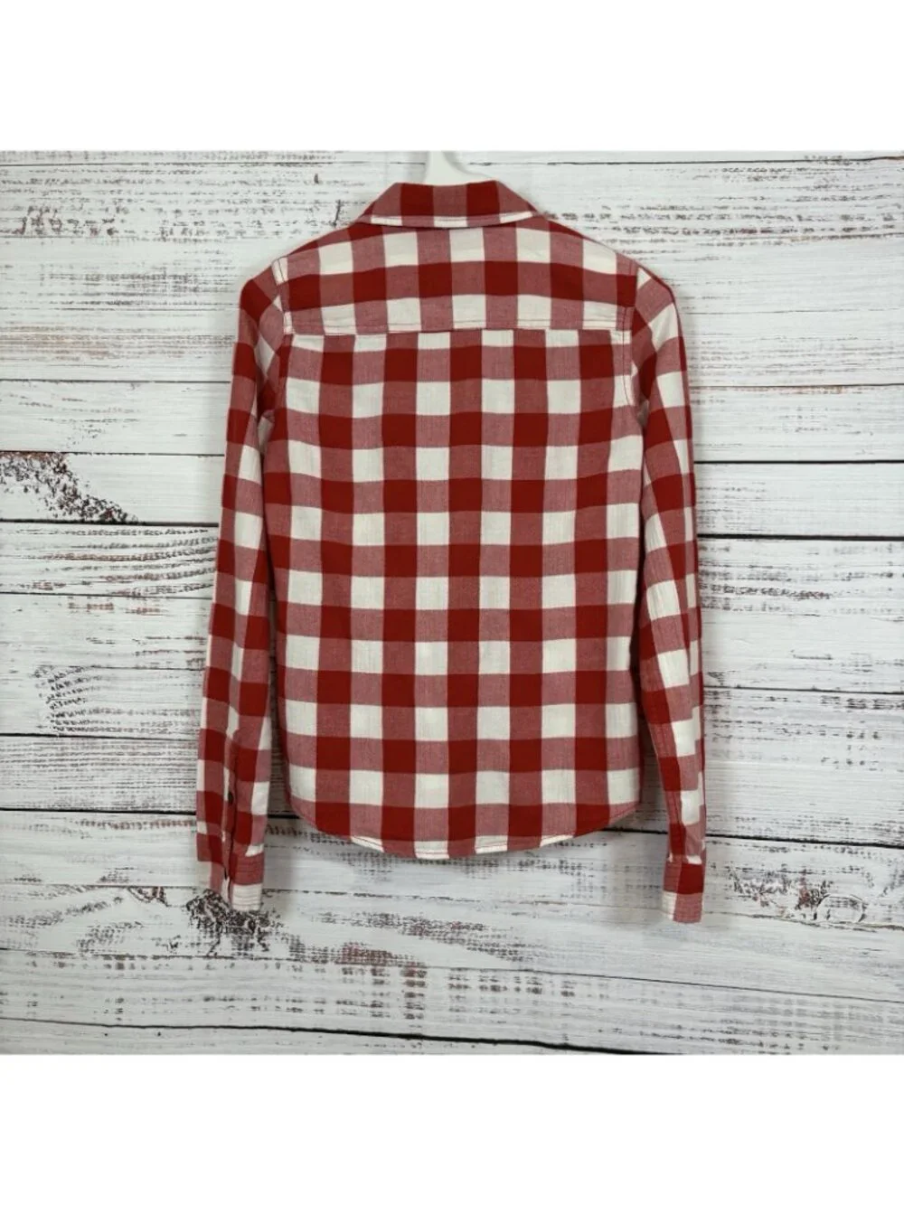 Abercrombie Red Check Button Front Long Sleeve Shirt